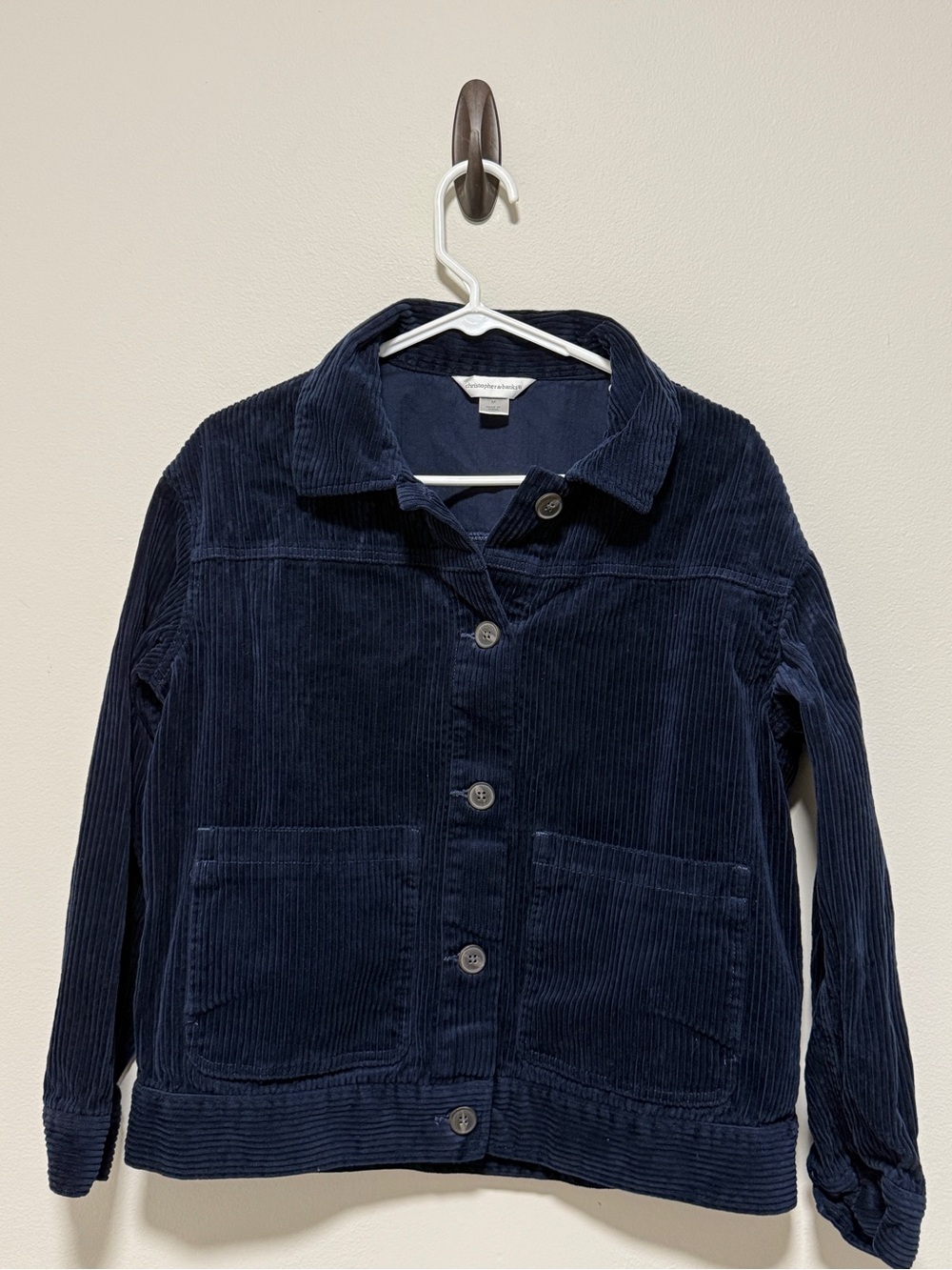 Christopher & Banks Navy Corduroy Button-Up Jacket